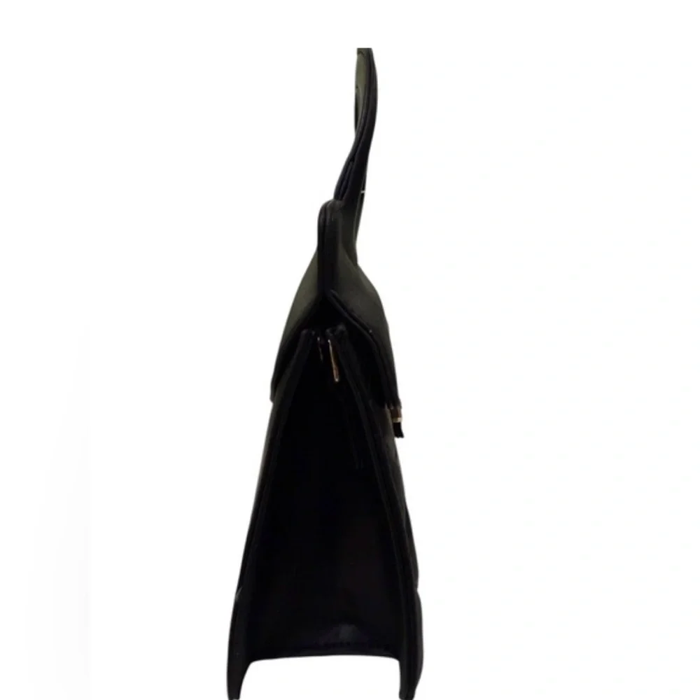 Valentino Orlandi NWT Black Quilted Vegan Leather Clutch with Shoulder Strap - Picture 6 of 8